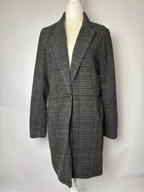 Love Tree Gray Plaid Tailored Trench Coat #P341